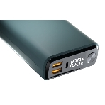 Портативный аккумулятор OLMIO QS-30, 30000mAh, 22.5W, QuickCharge3.0/PowerDelivery, LCD, темно-зеленый