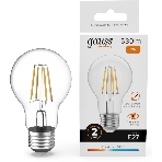 Лампа светодиодная филаментная Gauss Filament 7Вт цок.: E27 груша св. свеч. бел. теп. (упак.: 10 шт)