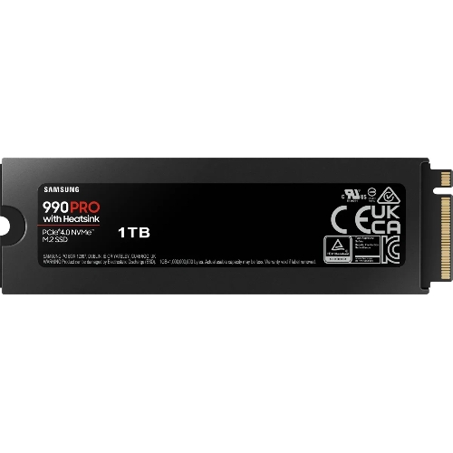 Накопитель SSD Samsung 990 PRO, 1000Gb, PCIe 4.0 x4, M.2 2280, NVMe, R/W 7450/6900, с радиатором