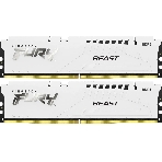 Оперативная память Kingston Fury Beast, DDR5, 64Gb (2x32Gb), 5600MHz, CL40, DIMM, с радиатором, белый