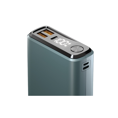 Портативный аккумулятор OLMIO QS-30, 30000mAh, 22.5W, QuickCharge3.0/PowerDelivery, LCD, темно-зеленый