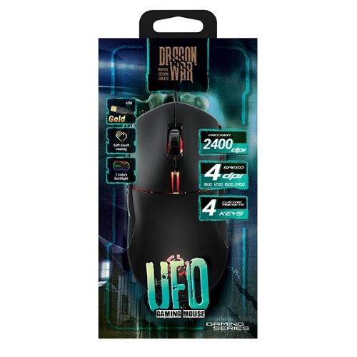 Мышь проводная Qumo UFO M77 черный, 2400 dpi, USB, кнопки - 6