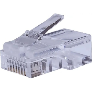 Коннектор Suprlan 10-0209-1, UTP cat.5e RJ45, прозрачный, 10шт