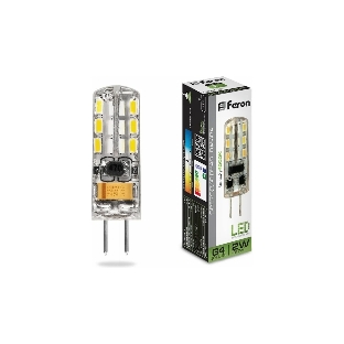 Лампа светодиодная Feron LED 2вт 12в G4 белый капсульная