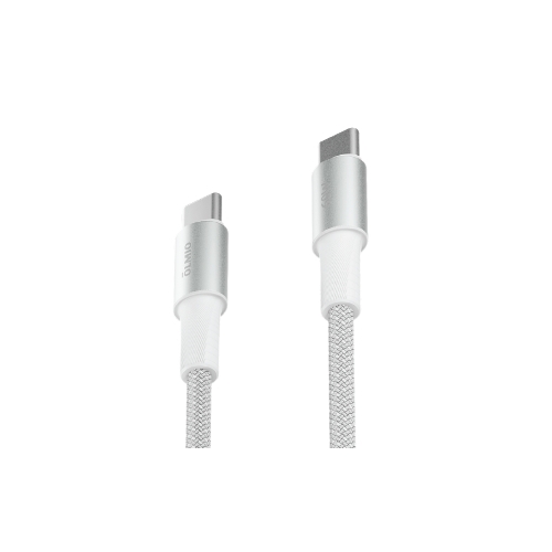 Кабель OLMIO MASTER, Type-C - Type-C, 60W 3A, 1.2м, тканевая оплетка, белый