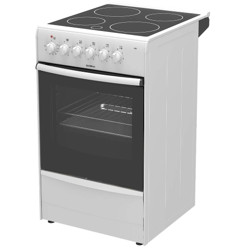 Плита электрическая Darina B 3607 W белый/черный, конфорок 4 шт, духовка 50 л, 50 см x 85 см x 56 см