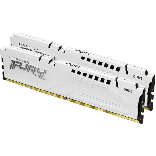 Оперативная память Kingston Fury Beast, DDR5, 64Gb (2x32Gb), 5600MHz, CL40, DIMM, с радиатором, белый