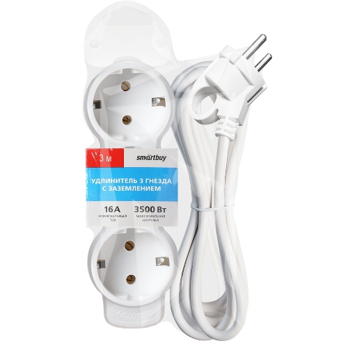 Удлинитель Smartbuy (SBE-16-3-03m-Z) 3 гн х 3,0 м белый