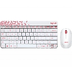Комплект клавиатура+мышь Logitech MK240 Nano беспроводной, USB, 1000 DPI, белый