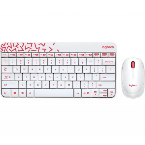 Комплект клавиатура+мышь Logitech MK240 Nano беспроводной, USB, 1000 DPI, белый