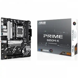 Материнская плата ASUS PRIME B850M-K, AM5, AMD B850, 2xDDR5, 4xSATA, 2xM.2, 1xPCIe 5.0 x16, 1xPCIe 4.0 x8, 1xDP, 1xHDMI, 1x2.5Gb LAN, 2xUSB-A 10Gbps, 2xUSB-A 5Gbps, 4xUSB-A 2.0, 1xPS/2, 3x3.5 мм, 7.1, mATX
