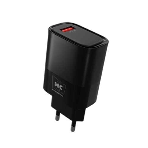 Сетевое зарядное устройство MORE CHOICE (4620202553393) NC09a 1USB 3.0A QC3.0 15W б, черный