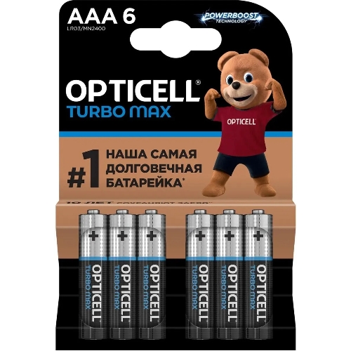 Батарея Opticell Turbo MAX LR03 AAA (6шт) блистер