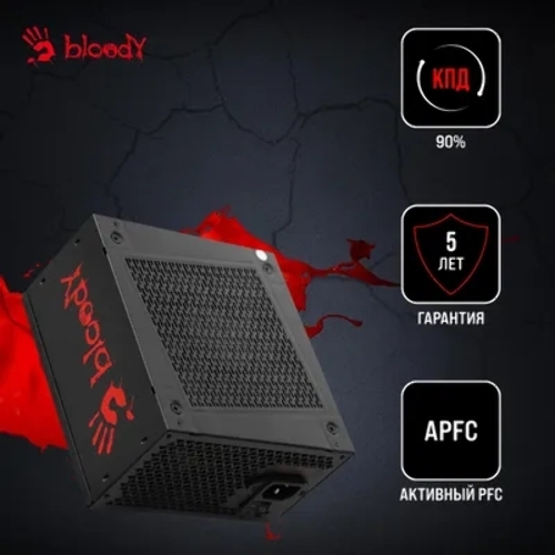 Блок питания Bloody BD-PS1000G, 1000Вт, 80 PLUS Gold, 140мм, модульный, черный