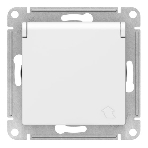 Механизм розетки 1-м СП AtlasDesign 16А IP20 с заземл. защ. шторки с крышкой белый