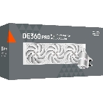 Система охлаждения Water Cooling System PCCooler DE360 Pro WH (300W, 360мм, White, ARGB Pump, Fans: 3x120мм, 86.73CFM, 32dBA, 2200RPM/Pump height 57мм, 28dBA, 3200RPM, Rad thickness 27мм/S: 1851, 1700, 1200, 115X, AM5, AM4, AM3)