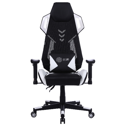 Кресло игровое Cactus CS-CHR-090BLW черный/белый, сиденье черный/белый, эко.кожа, крестовина пластик, пластик черный/белый