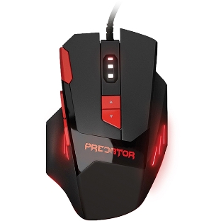 Мышь проводная Qumo Predator M80 черный, 3200 dpi, USB, кнопки - 8