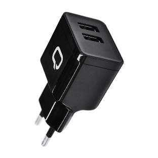 Сетевое зарядное устройство Qumo Energy (Charger 0062), 2 USB, 3.1A, Micro USB cable, черный