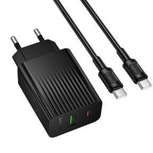Сетевое зарядное устройство BOROFONE (6941991122798) BAS74Aaa 1USB+1Type-C 3.0A QC3.0 PD20W для Type-C Type-C черный