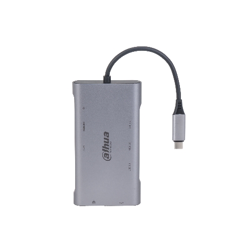 USB-концентратор Dahua TC39, USB Type-C, USB 3.0 + HDMI + RJ45 + VGA + SD/TF +PD Docking Station, USB