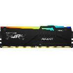 Оперативная память Kingston Fury Beast, DDR5, 32Gb (1x32Gb), 6000MHz, CL36, DIMM, с радиатором, RGB, черный