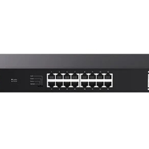 Коммутатор неуправляемый Tenda TEG1120P-16-250W PoE, 18 портов, 18x1 Гбит/с, PoE 16х30 Вт (до 250Вт), SFP 2x1 Гбит/с