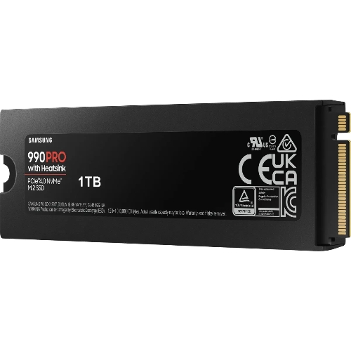 Накопитель SSD Samsung 990 PRO, 1000Gb, PCIe 4.0 x4, M.2 2280, NVMe, R/W 7450/6900, с радиатором
