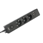Бытовой удлинитель PowerCube, 3 р с/з вык.,3USB, 3500 Вт, 16А, 1.9 м, 3x1,0 черный PC-6B-2M