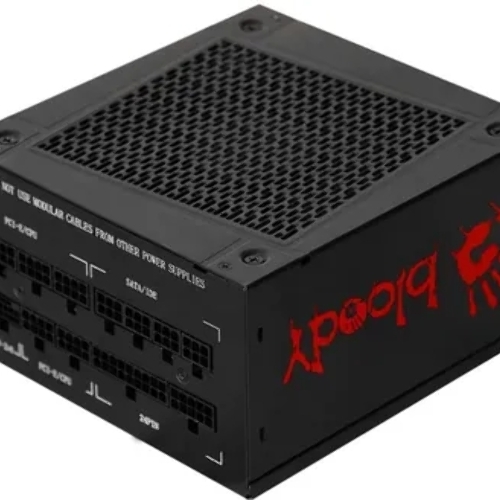 Блок питания Bloody BD-PS1000G, 1000Вт, 80 PLUS Gold, 140мм, модульный, черный
