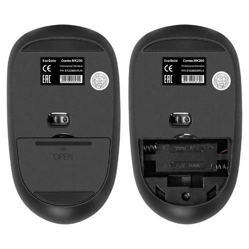 Комплект клавиатура+мышь ExeGate Professional Standard Combo MK200 беспроводной, USB, 1200 DPI, чёрный