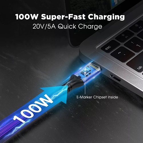 Кабель Thunderbolt4/USB4 Type-C, 5K@60Hz, 40Gbps, PD 100W, 5A, VCOM, 1.2м CU540M-1.2M