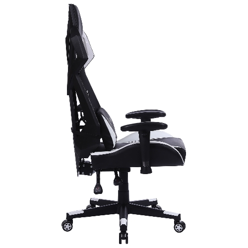 Кресло игровое Cactus CS-CHR-090BLW черный/белый, сиденье черный/белый, эко.кожа, крестовина пластик, пластик черный/белый