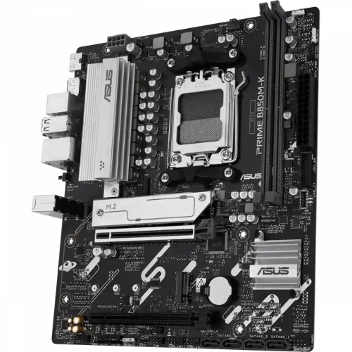 Материнская плата ASUS PRIME B850M-K, AM5, AMD B850, 2xDDR5, 4xSATA, 2xM.2, 1xPCIe 5.0 x16, 1xPCIe 4.0 x8, 1xDP, 1xHDMI, 1x2.5Gb LAN, 2xUSB-A 10Gbps, 2xUSB-A 5Gbps, 4xUSB-A 2.0, 1xPS/2, 3x3.5 мм, 7.1, mATX