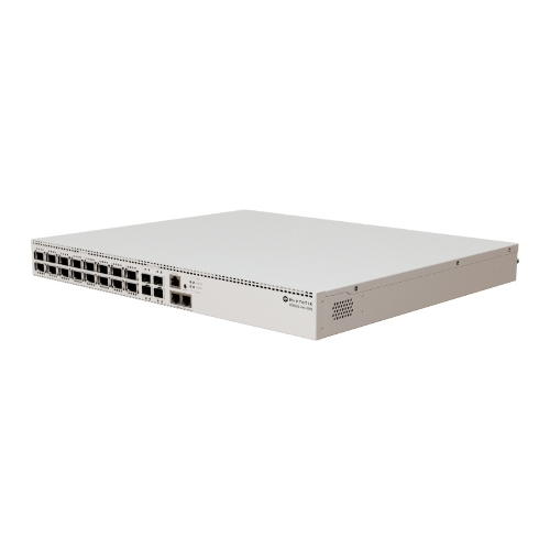 Коммутатор MikroTik CRS520-4XS-16XQ-RM Cloud Router Switch with Quad-Core AL52400 2 GHz CPU, 4 Gb RAM, 98CX8410 switch chip, 2 x 10G Eth ports, 4 x 25G SFP28 ports, 16 x 100G QSFP28 ports, RouterOS L5, 1U rackmount enclosure, dual hot-swap PSU, 4 x hot-swap fans