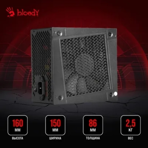 Блок питания Bloody BD-PS1000G, 1000Вт, 80 PLUS Gold, 140мм, модульный, черный