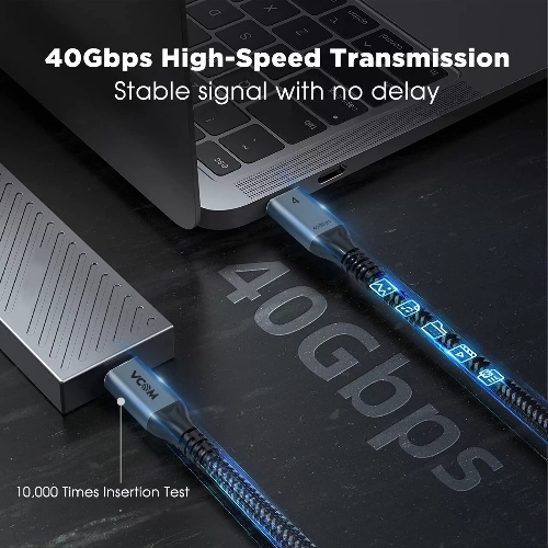 Кабель Thunderbolt4/USB4 Type-C, 5K@60Hz, 40Gbps, PD 100W, 5A, VCOM, 1.2м CU540M-1.2M