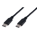 Кабель USB2.0 Cablexpert CC-USB2-CMCM-60-1M, Type-C/Type-C, 3A, 60Вт, PD/QC3.0, медь, 1м, черный, пакет