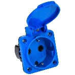 Розетка панельная IEK MAGNUM PSN71-016-3-2-44-K07 2P+PE 16А IP44 РП11-3 с защ. крышкой с заземл. син.
