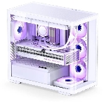 Корпус без блока питания JONSBO D300, Mini-Tower, TG, no fan, 2xUSB-A 3.2 + 1xUSB-C 3.2, mATX, mITX White