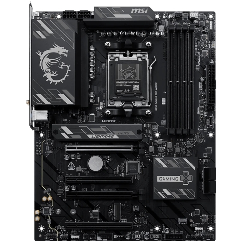 Материнская плата MSI B850 GAMING PRO WIFI6E B850, AM5, 4хDDR5, 4хPCIEx16, 2хM.2, 2хTypeC, 3хUSB3.2Gen2, 6хUSB3.2Gen1, 4хUSB2.0, 4хSATA3.0, 2.5G, DP, HDMI, ATX, RTL