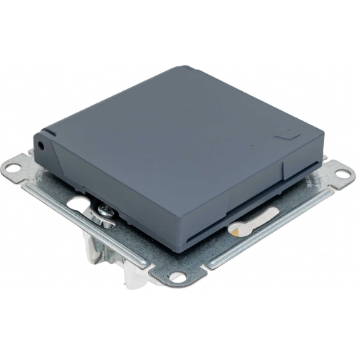 Механизм розетки 1-м СП AtlasDesign 16А IP20 с заземл. защ. шторки с крышкой грифель