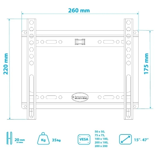 Кронштейн для телевизора Kromax IDEAL-5 черный 15