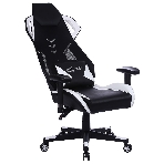 Кресло игровое Cactus CS-CHR-090BLW черный/белый, сиденье черный/белый, эко.кожа, крестовина пластик, пластик черный/белый