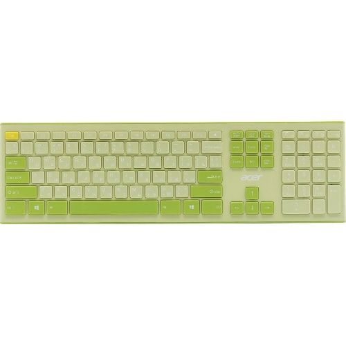 Комплект клавиатура + мышь Acer OCC205 беспроводной USB, 1200 dpi, зеленый/желтый