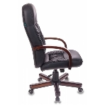 Кресло руководителя Бюрократ T-9908/WALNUT черный, кожа, крестовина металл