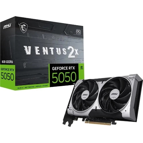 Видеокарта MSI GeForce RTX 5050 8G VENTUS 2X OC, NVIDIA RTX 5050, 8 ГБ GDDR6, 128 бит, PCI-e 5.0, 1xHDMI, 3xDP, 2617 МГц