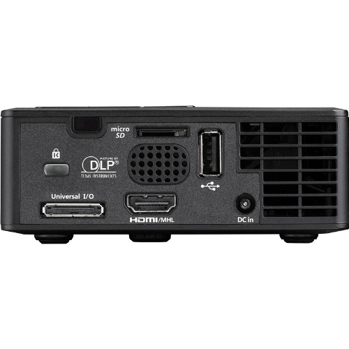 Проектор Optoma ML750e (DLP, LED, WXGA 1280x800, 700Lm, 15000:1, HDMI, USB, MHL, MicroSD, 1x1W speaker, 3D Ready, led 20000hrs, черный, 0.38kg)