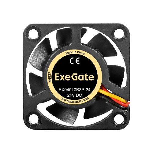 Вентилятор для корпуса ExeGate EX04010B3P-24 черный, 40 мм, 7500 об/мин, 38.5 дБ, 3 pin