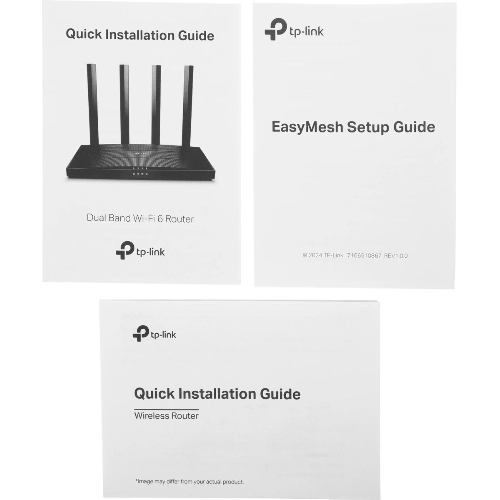 Роутер TP-Link AX1500 Dual-Band Wi-Fi 6 RouterSPEED: 300 Mbps at 2.4 GHz + 1201Mbps at 5 GHzSPEC: 4× Antennas, 1GHz Dual Core CPU, 1× Gigabit WAN Port + 3× Gigabit LAN Ports, 1024-QAM, OFDMAFEATURE: Tether App, WPA3, Access Point Mode, IPv6 Supported, IPTV, Bea